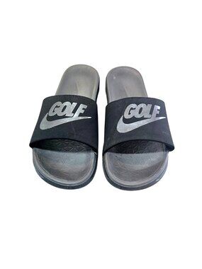 Nike Benassi Solarsoft Golf Slides Black Anthracite Men's 12